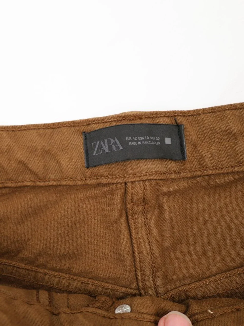 Zara Jeans Womens 10 Wide Leg High Rise Cotton 5 Pocket heavy Denim asymmetric - Picture 11 of 13